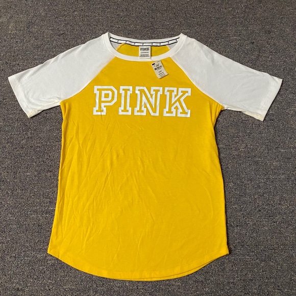 PINK Victoria's Secret Tops - Pink- Yellow/White Top